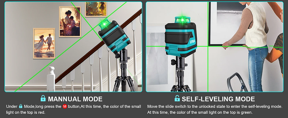 Professional Green Light Laser Level | 2-Line & 5-Line 360° Automatic Leveling 14
