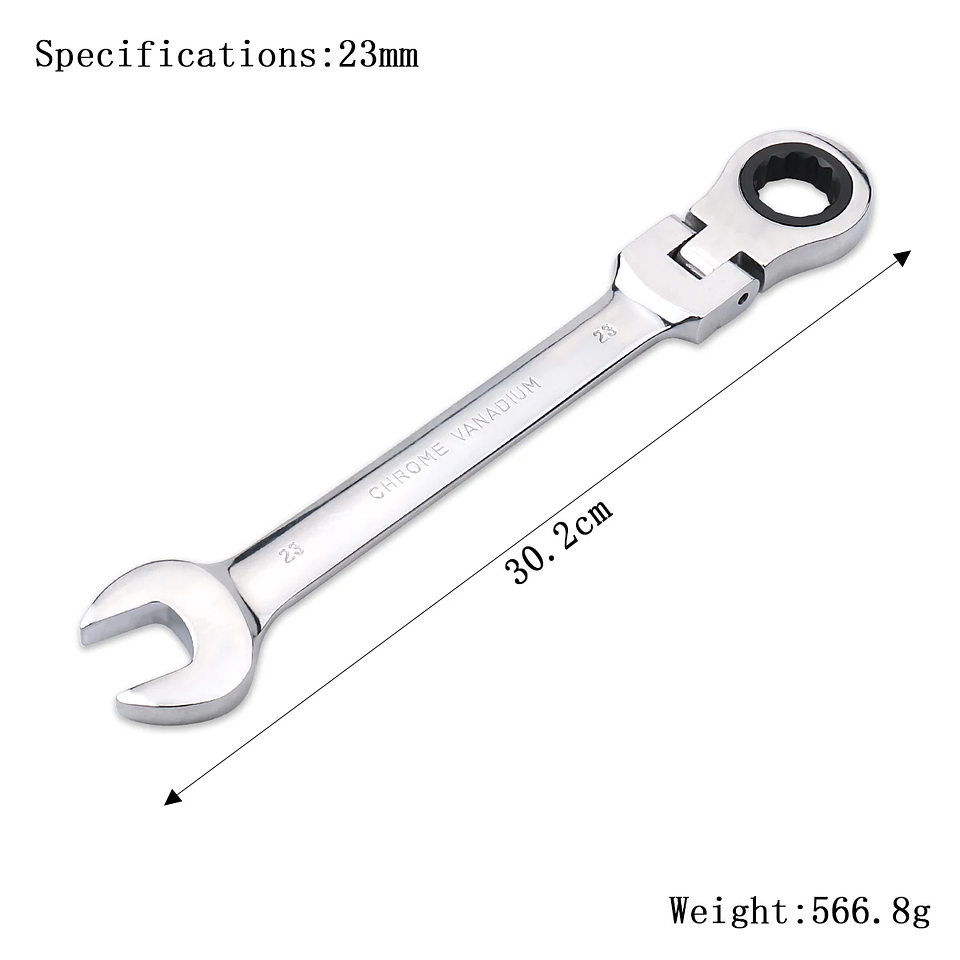 72-Tooth Flexible Head Ratchet Wrench | Professional Mirror Finish Spanner 7