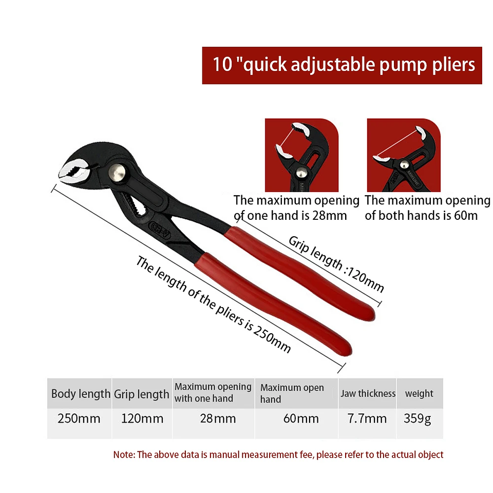 7-Inch & 5-Inch Mini Adjustable Crescent Wrench | High-Visibility Plumbing Pliers 10