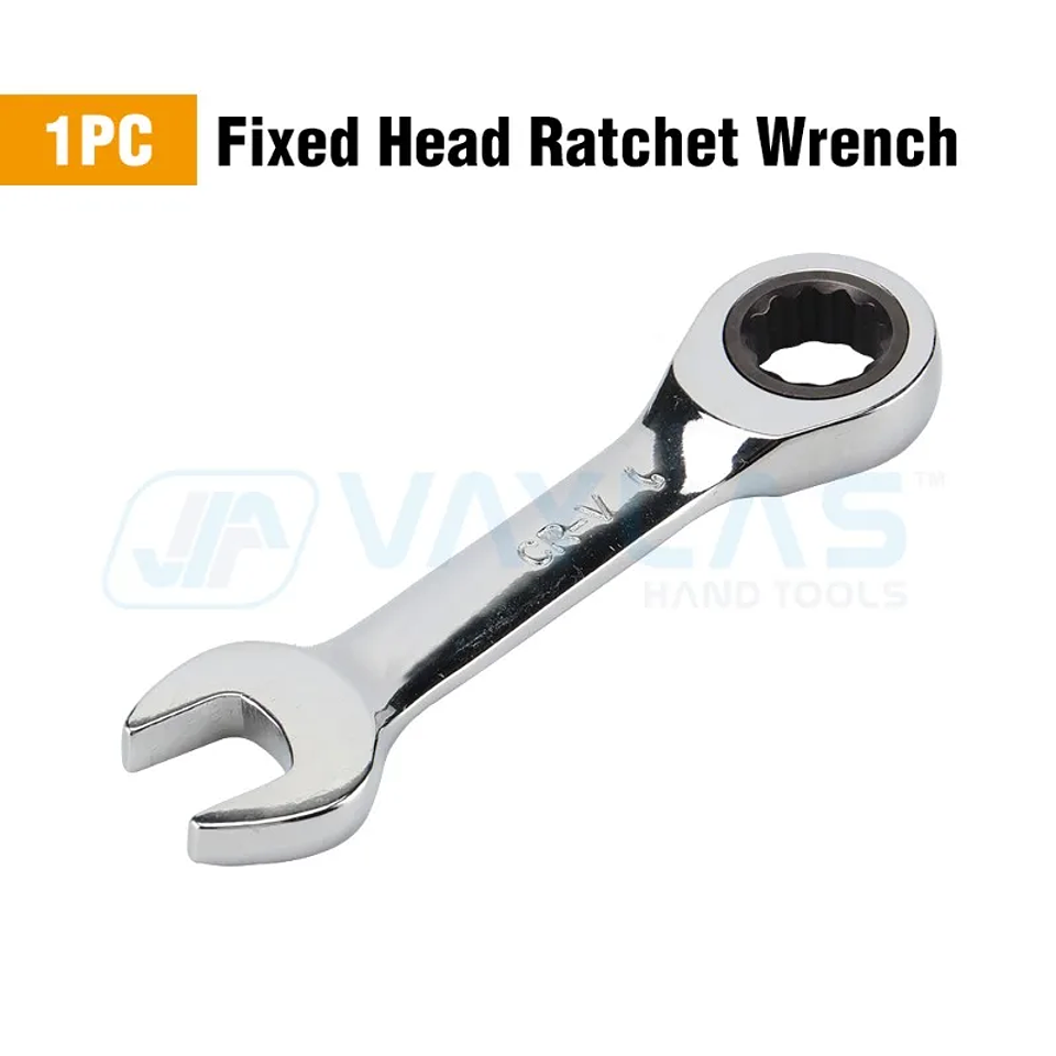 Mini Stubby Ratchet Wrench | 72T Flex-Head CR-V Steel Metric Spanner 6-19mm 7