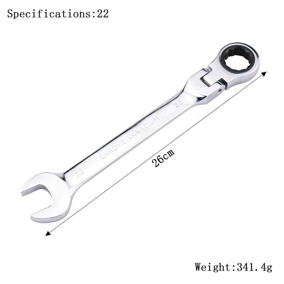 72-Tooth Flexible Head Ratchet Wrench | Professional Mirror Finish Spanner 8