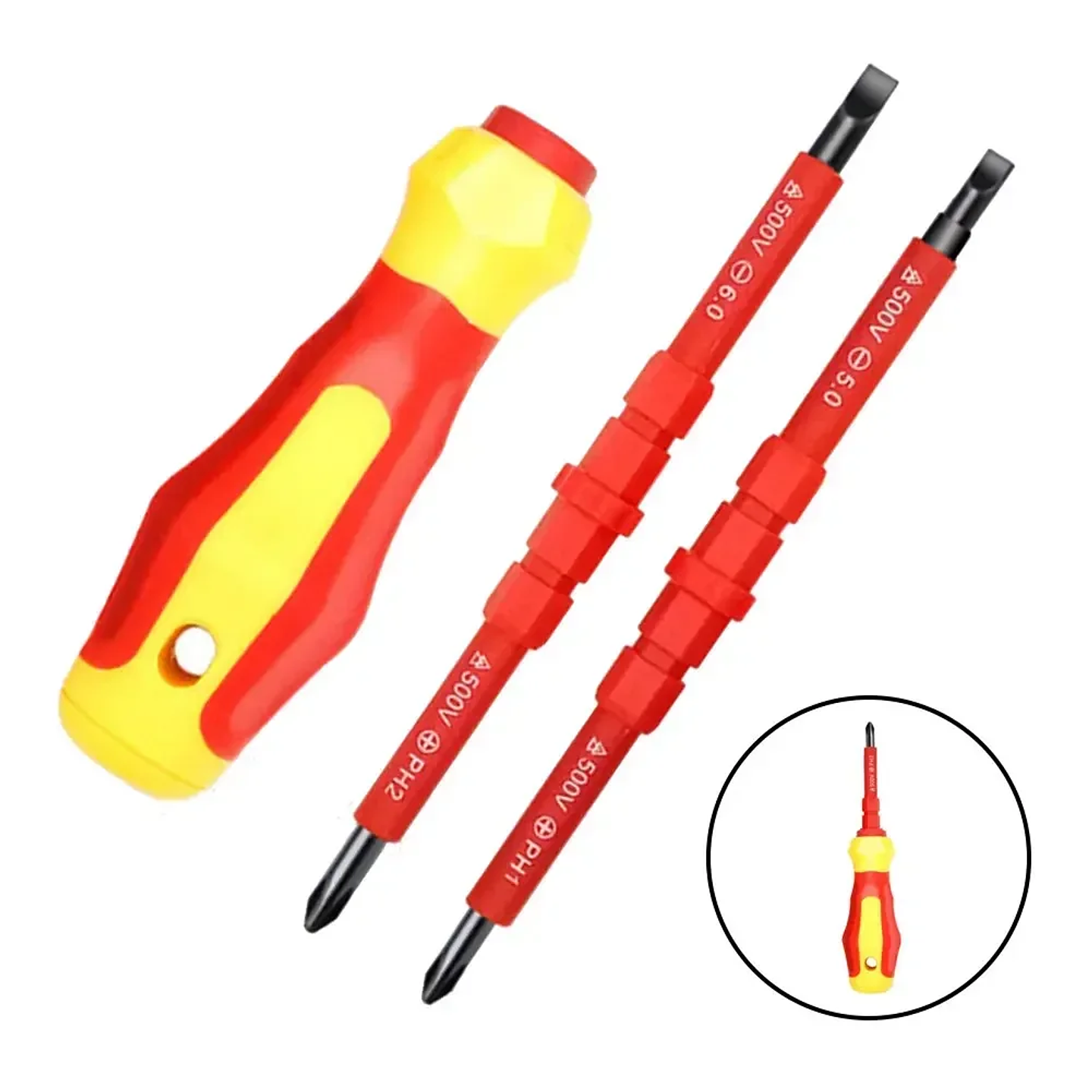 3-In-1 Insulated Screwdriver Set | Magnetic PH1 PH2 & Slotted Electrician Kit 2