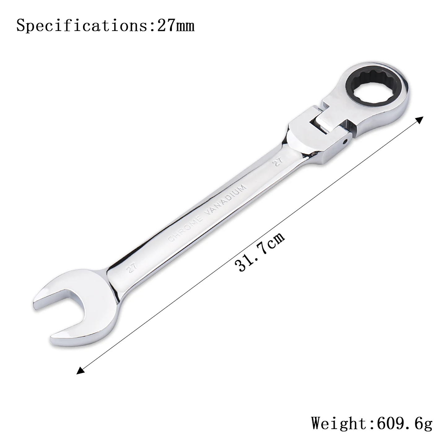 72-Tooth Flexible Head Ratchet Wrench | Professional Mirror Finish Spanner 9