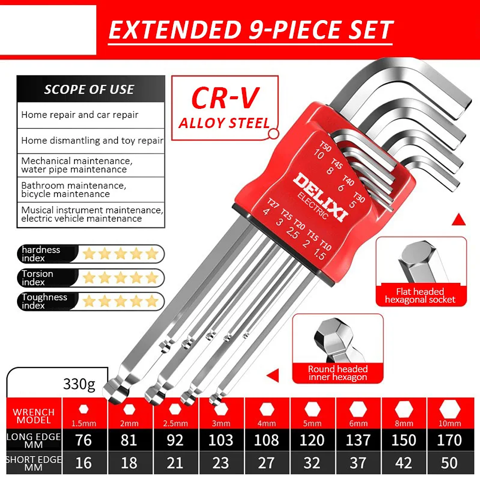 High-Strength Allen Key Set Universal Metric Hex Wrench Kit 12