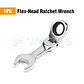 Mini Stubby Ratchet Wrench | 72T Flex-Head CR-V Steel Metric Spanner 6-19mm - thumbnail 8
