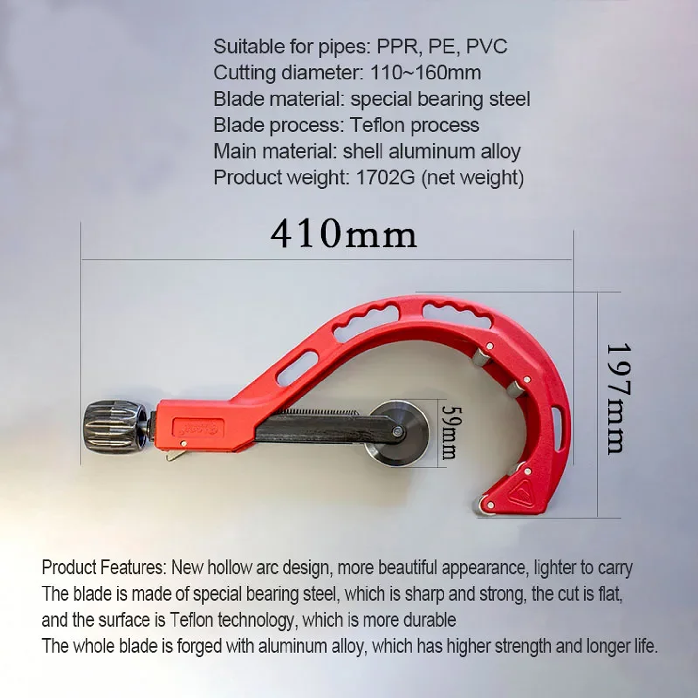 Dual-Purpose Alloy Steel PVC Pipe Cutter for PPR & PE Tubes 5