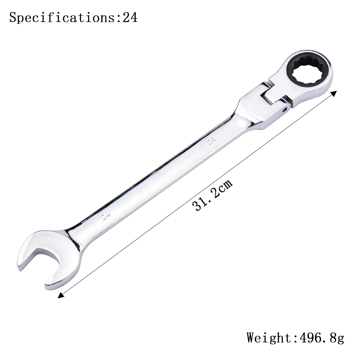 72-Tooth Flexible Head Ratchet Wrench | Professional Mirror Finish Spanner 10
