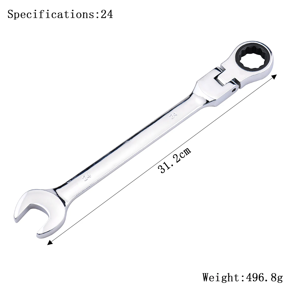 72-Tooth Flexible Head Ratchet Wrench | Professional Mirror Finish Spanner 10