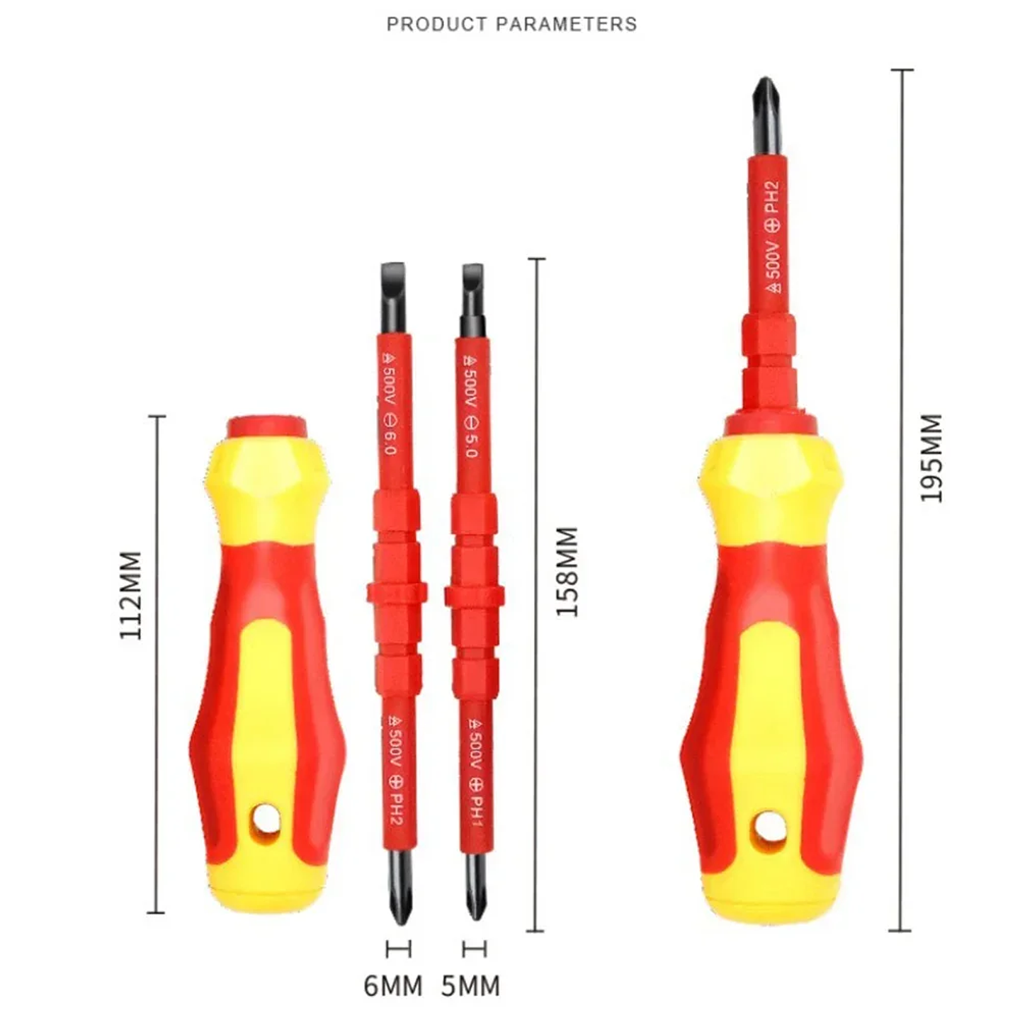 3-In-1 Insulated Screwdriver Set | Magnetic PH1 PH2 & Slotted Electrician Kit 5
