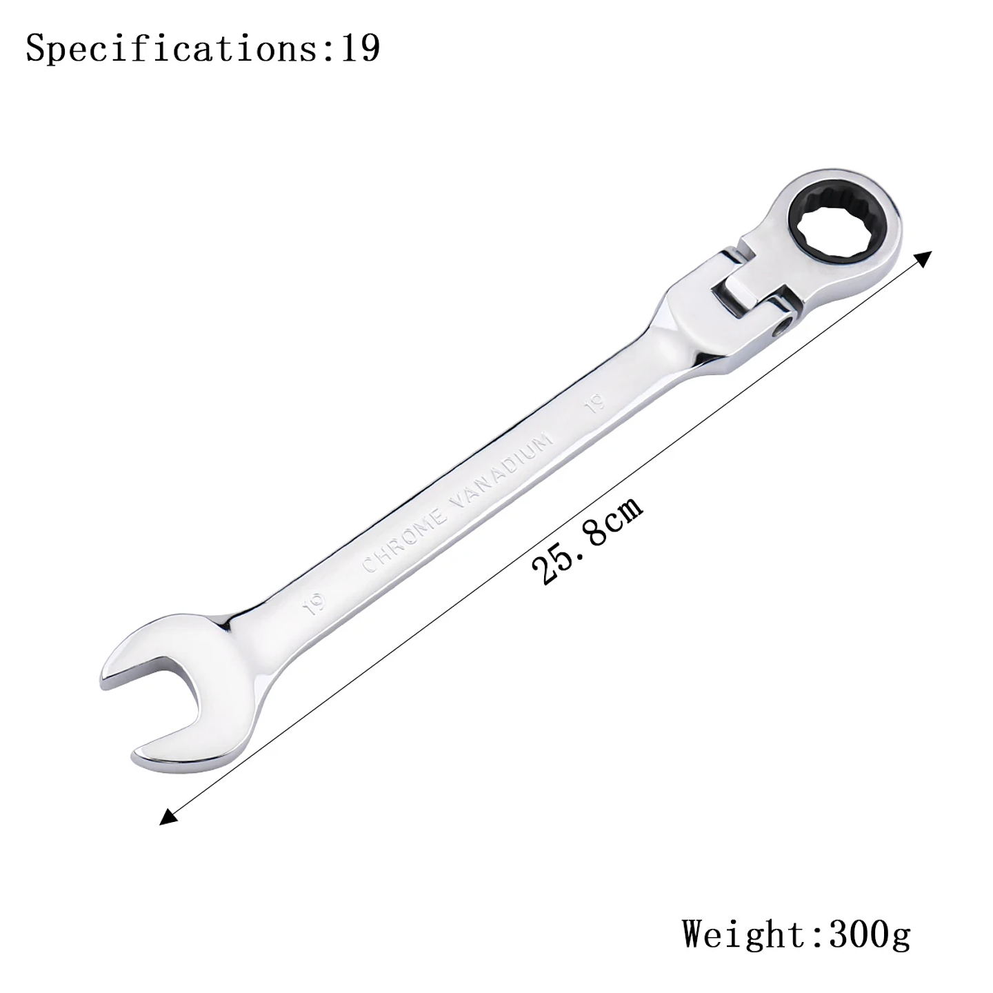72-Tooth Flexible Head Ratchet Wrench | Professional Mirror Finish Spanner 11