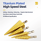 HSS Titanium Step Drill Bit Set for Metal and Wood - thumbnail 6