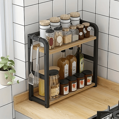 2-Tier Metal Countertop Organizer | Space-Saving Coffee Station & Kitchen Storage Rack