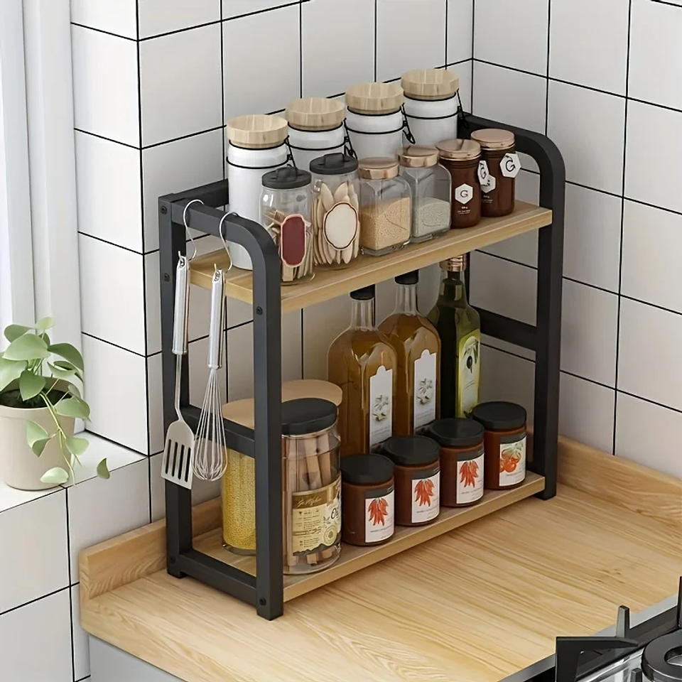 2-Tier Metal Countertop Organizer | Space-Saving Coffee Station & Kitchen Storage Rack 1