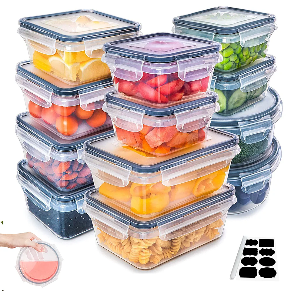 12-Piece Sealed Refrigerator Organizer Set | Stackable Leak-Proof Food Storage Containers 1