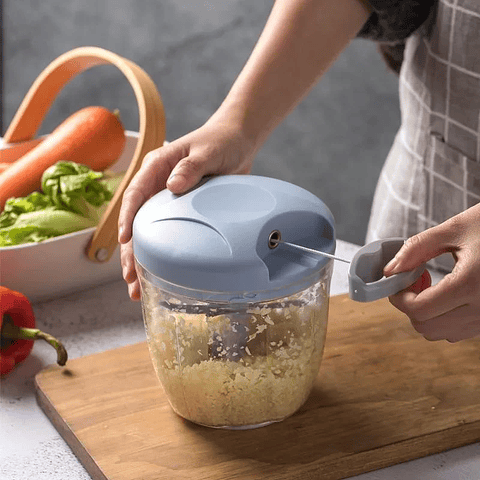 Manual Pull-String Food Chopper & Mincer | 500ml/900ml Garlic Crusher & Vegetable Cutter