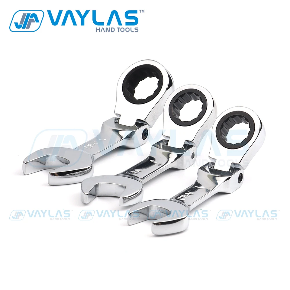 Mini Stubby Ratchet Wrench | 72T Flex-Head CR-V Steel Metric Spanner 6-19mm 13