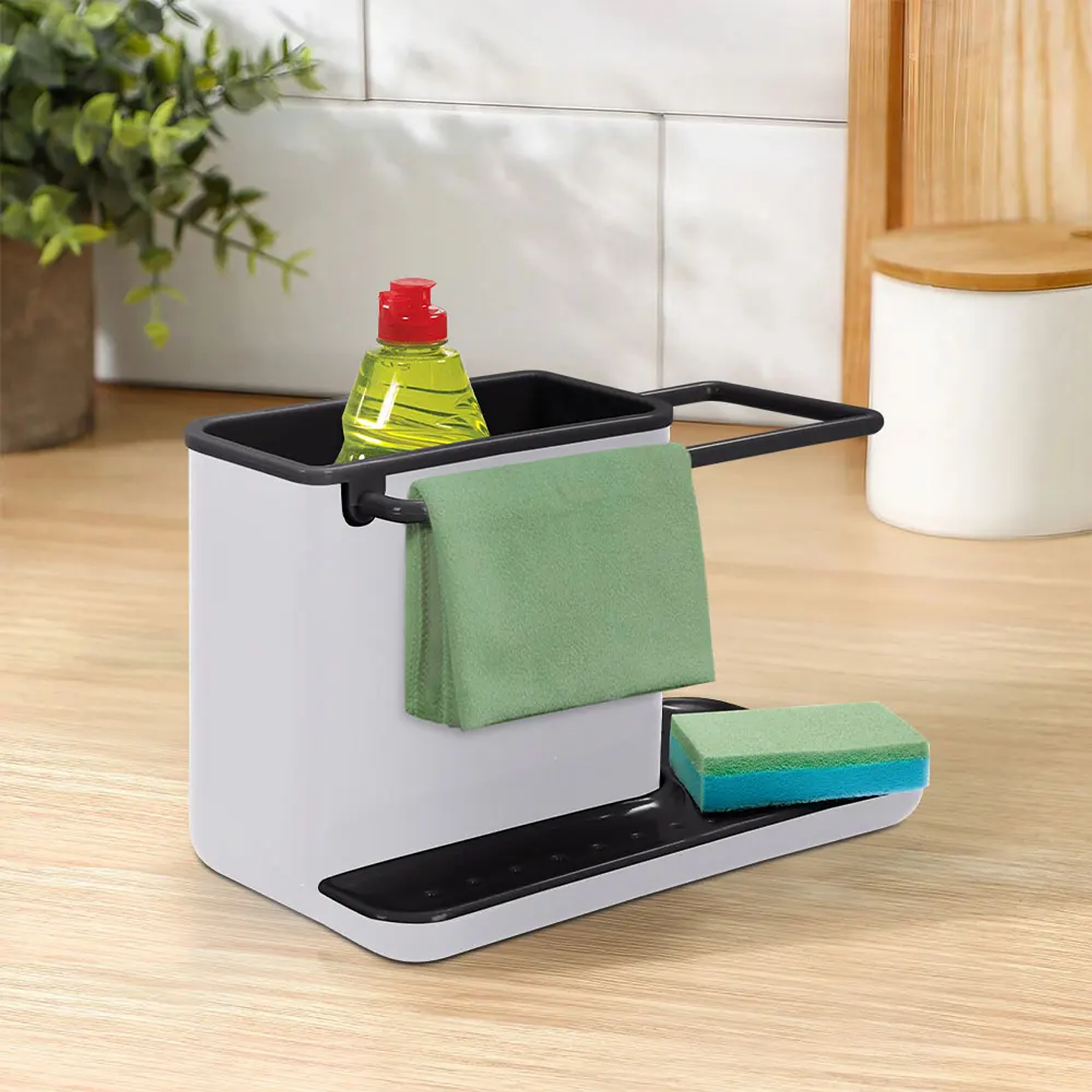 Kitchen Sink Caddy Organiser | Multi-Functional Sponge & Dishcloth Holder 2