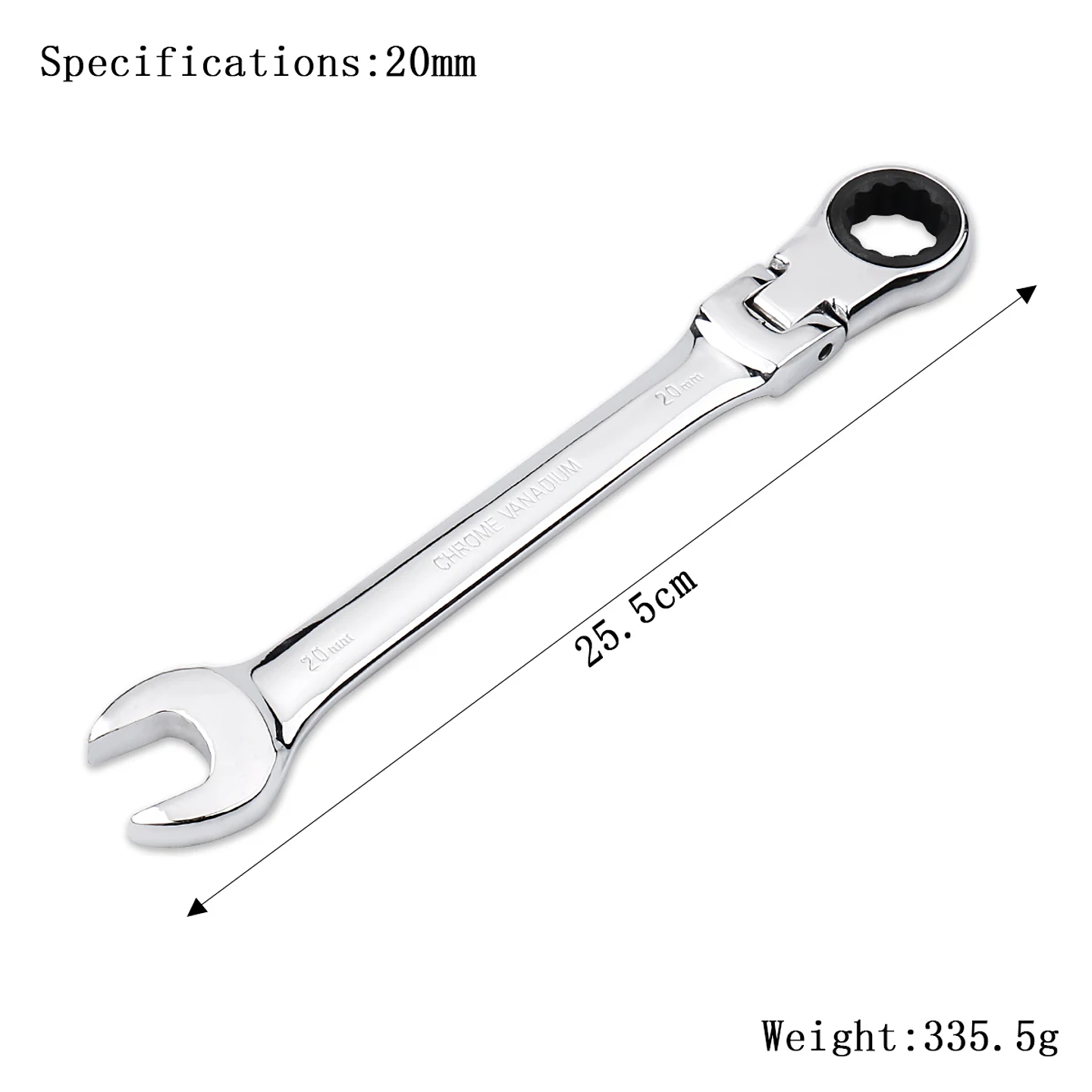 72-Tooth Flexible Head Ratchet Wrench | Professional Mirror Finish Spanner 14