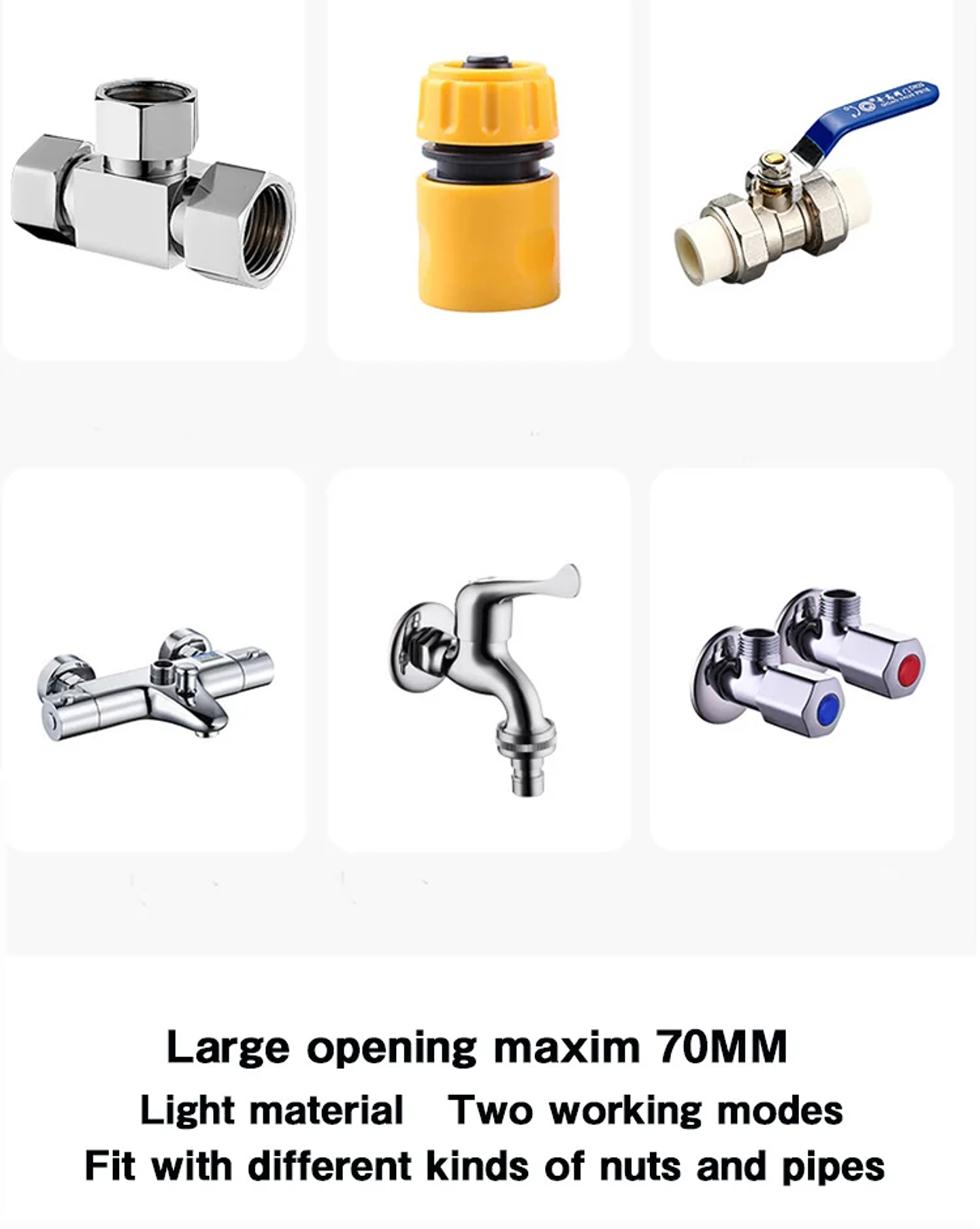 Large Opening Adjustable Sink & Bathroom Wrench | Universal Plumbing Spanner 14