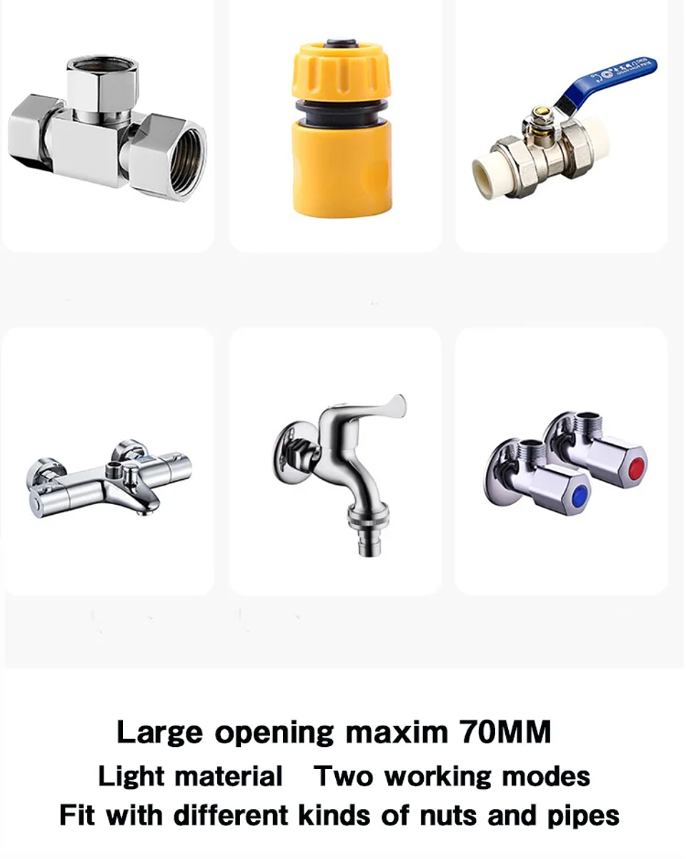 Large Opening Adjustable Sink & Bathroom Wrench | Universal Plumbing Spanner 14