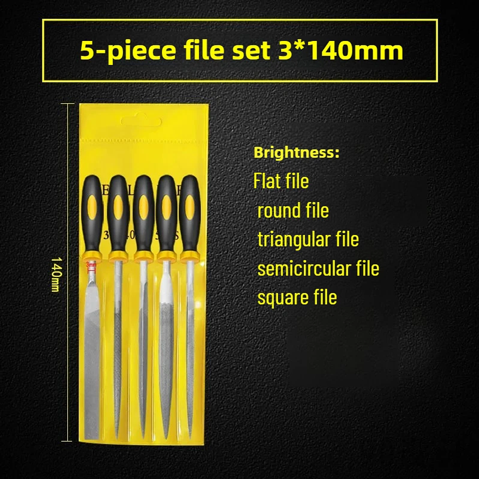 5-Piece Precision Alloy Steel Hand File Set for Wood and Metal 10