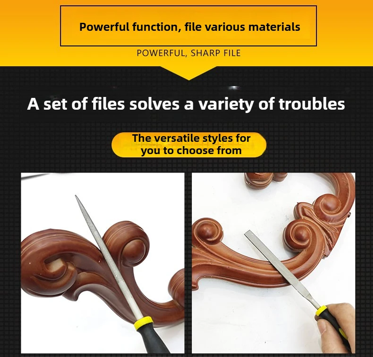 5-Piece Precision Alloy Steel Hand File Set for Wood and Metal 11