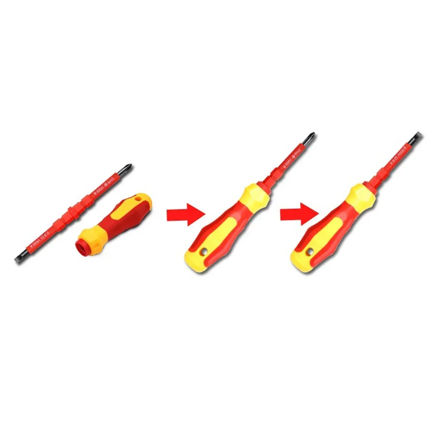 3-In-1 Insulated Screwdriver Set | Magnetic PH1 PH2 & Slotted Electrician Kit 10