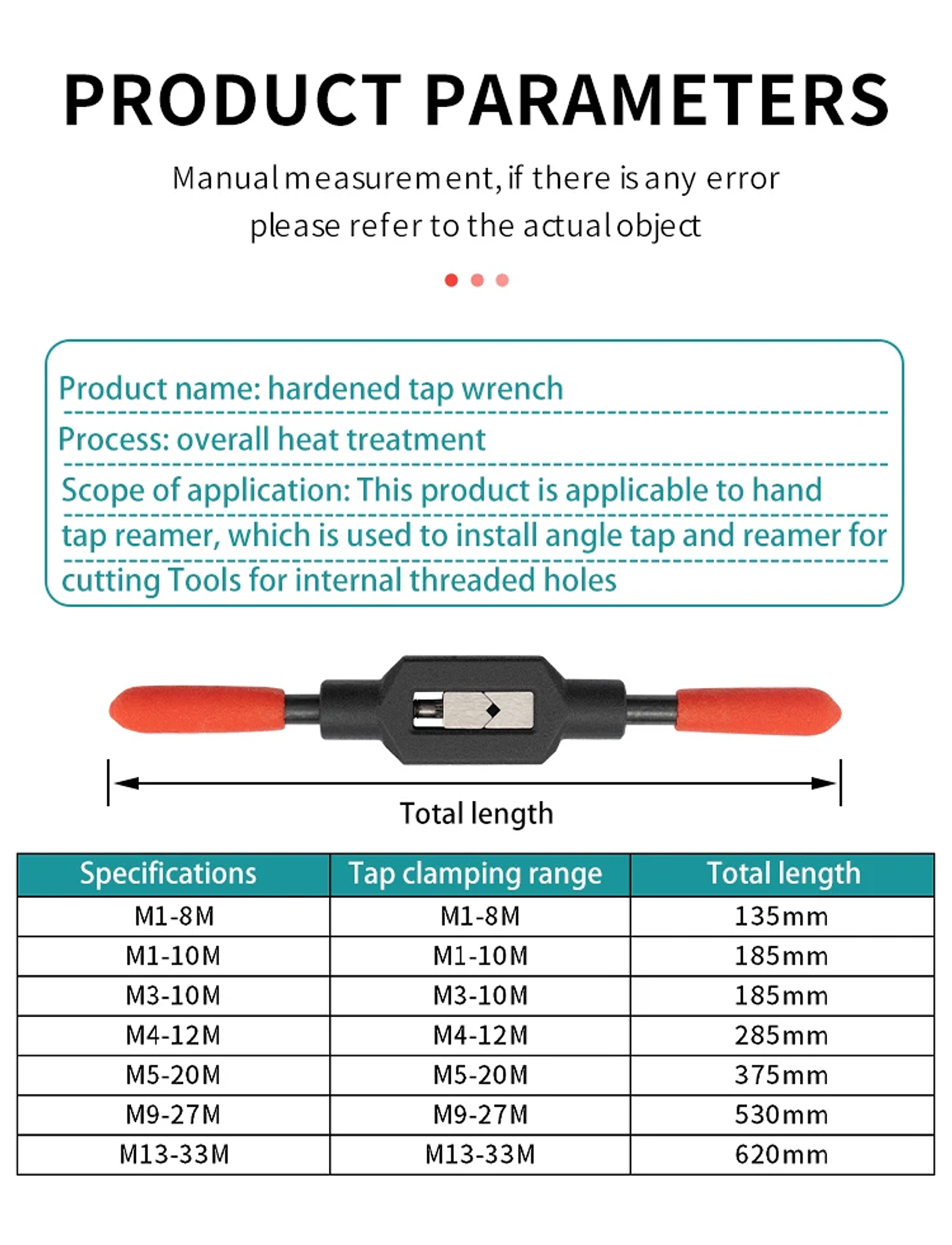 Adjustable Tap Wrench Handle | M1 to M27 Metric Sizes 18