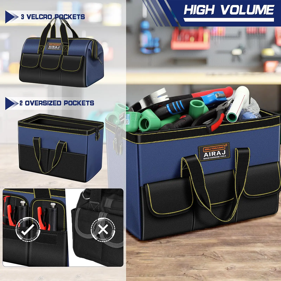 Professional Heavy Duty Electrician Tool Bag & Organizer 14