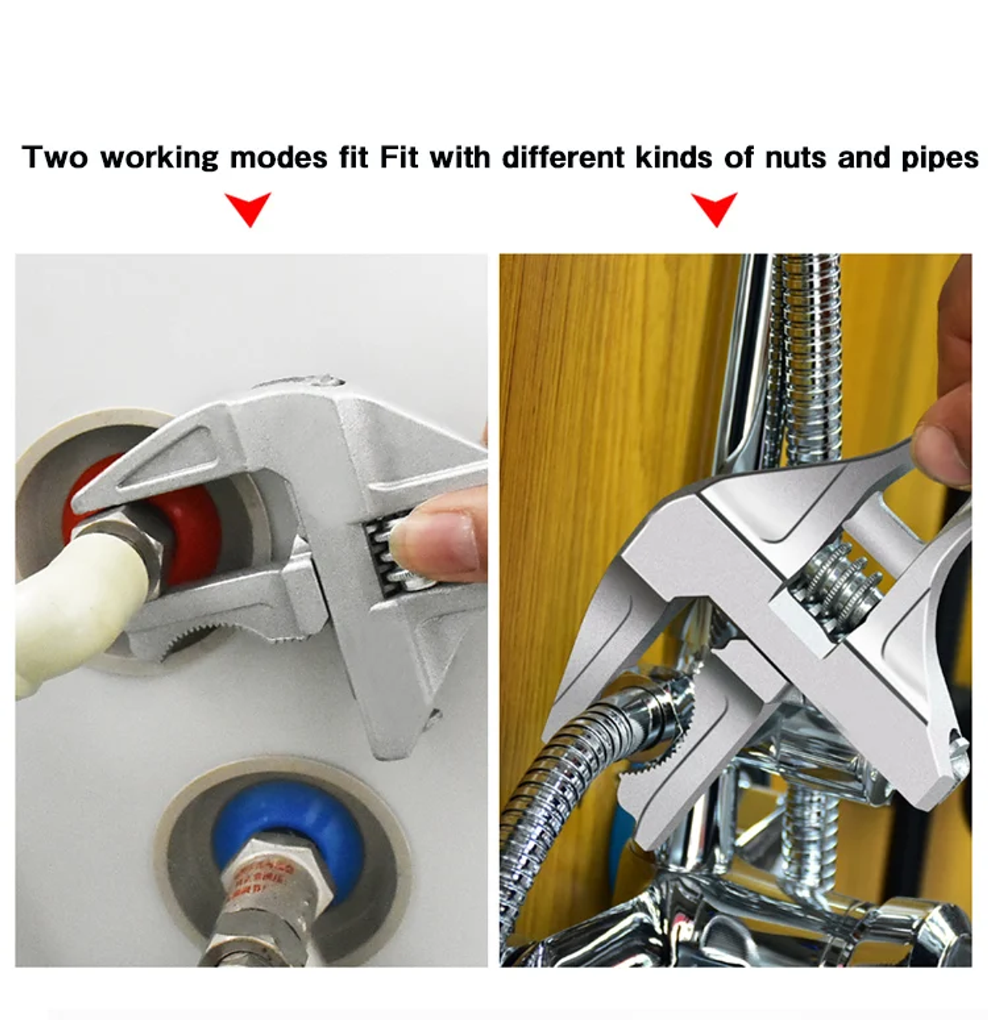 Large Opening Adjustable Sink & Bathroom Wrench | Universal Plumbing Spanner 16