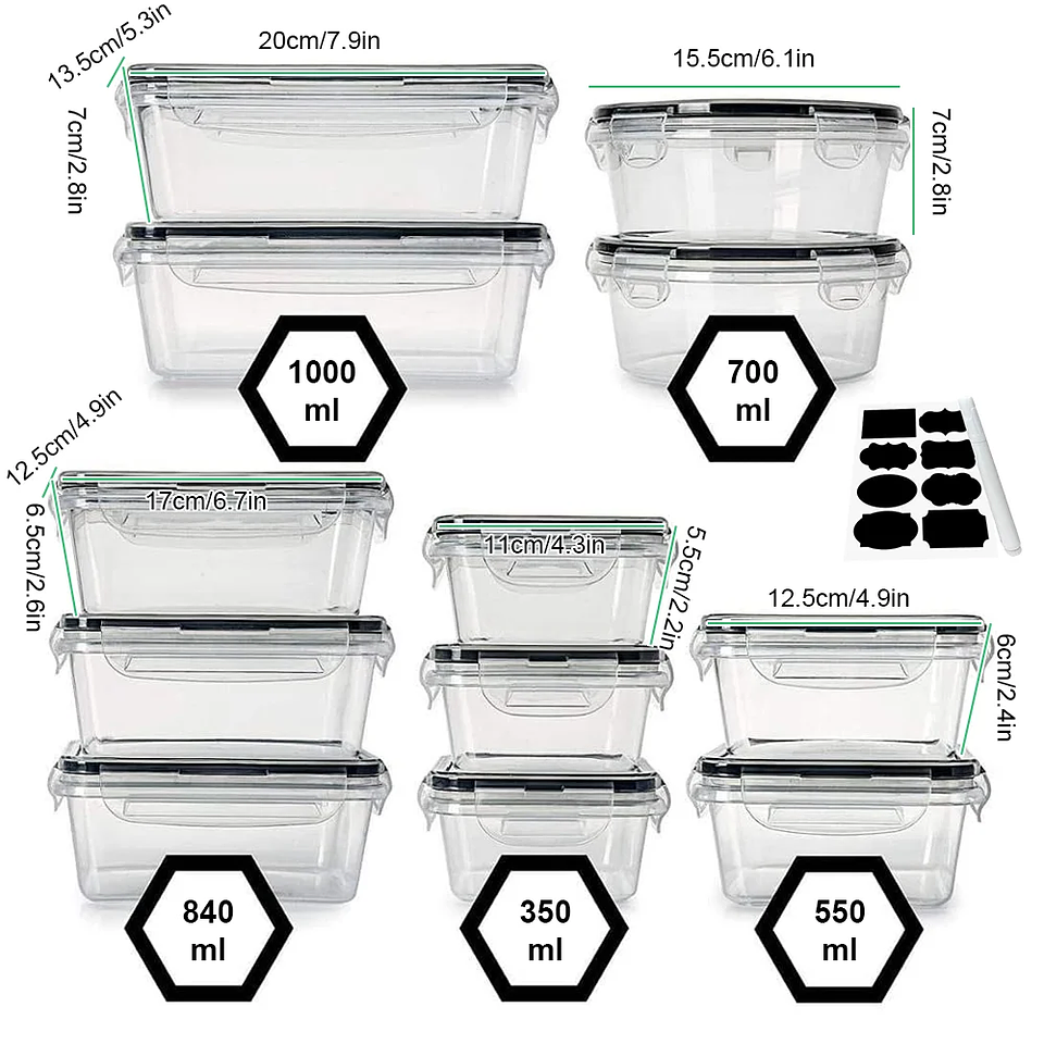 12-Piece Sealed Refrigerator Organizer Set | Stackable Leak-Proof Food Storage Containers 4