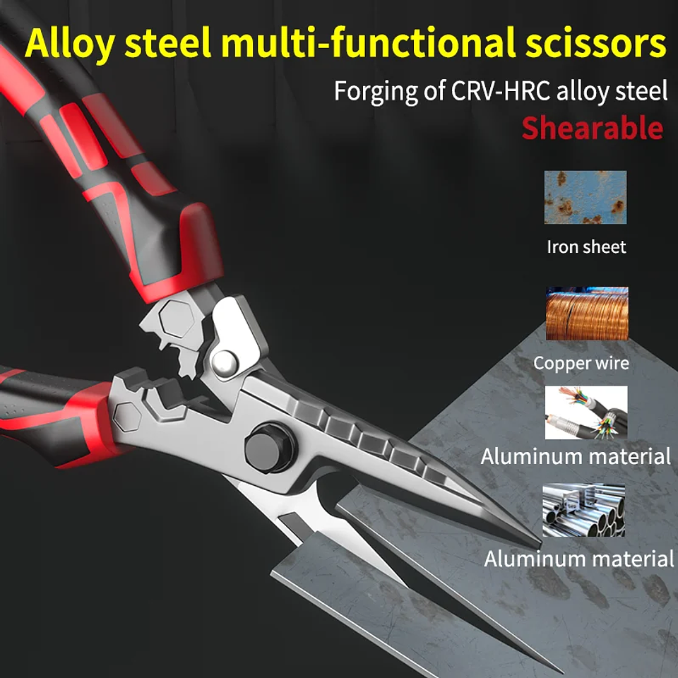 Multi-Functional Electrician Scissors | High-Performance Wire & Metal Cutting Tool 6