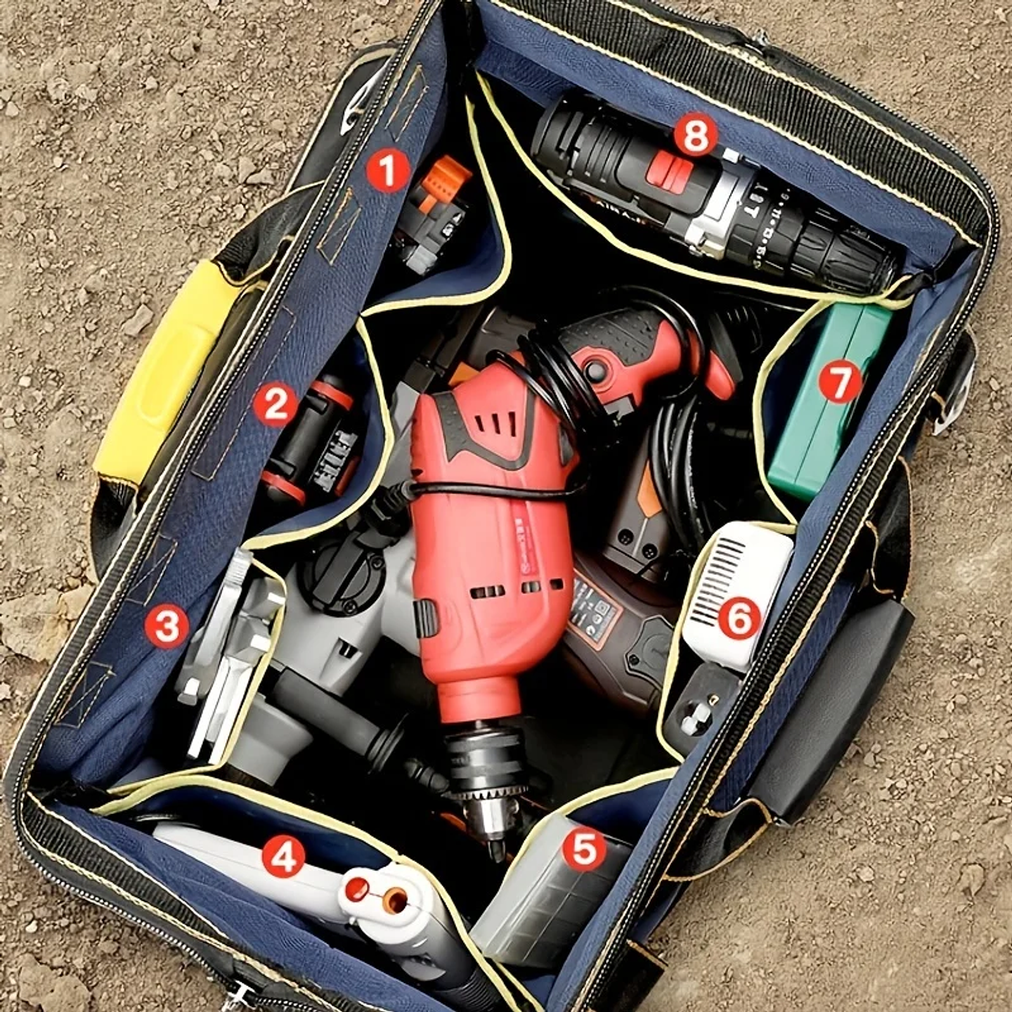 Professional Heavy Duty Electrician Tool Bag & Organizer 15