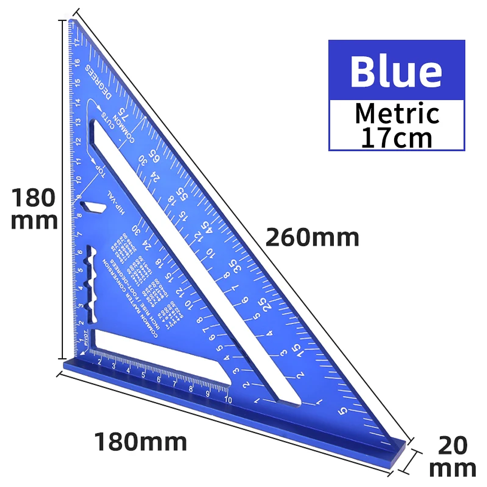 7-Inch Aluminium Alloy Triangle Ruler | Professional Woodworking Square Tool 12