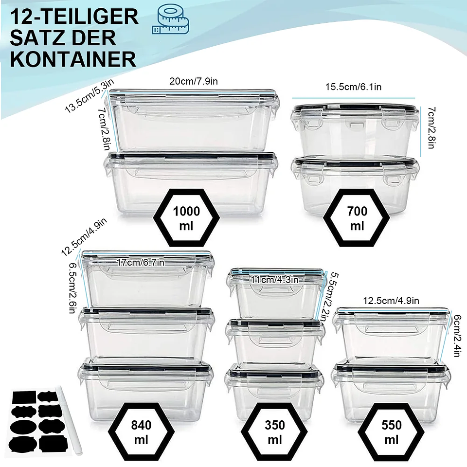 12-Piece Sealed Refrigerator Organizer Set | Stackable Leak-Proof Food Storage Containers 7