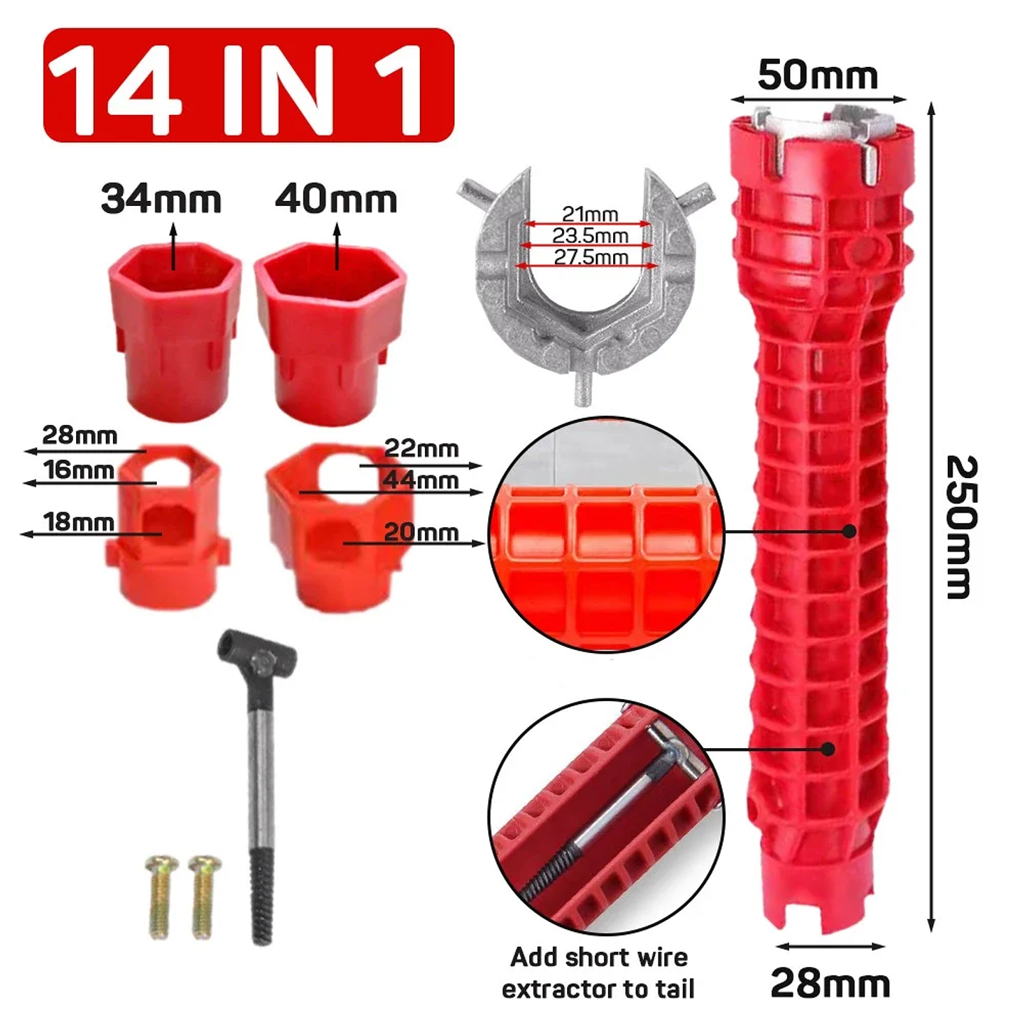 14-in-1 Sink & Faucet Installer Tool | Multi-Purpose Plumbing Wrench for Kitchen & Bathroom 9