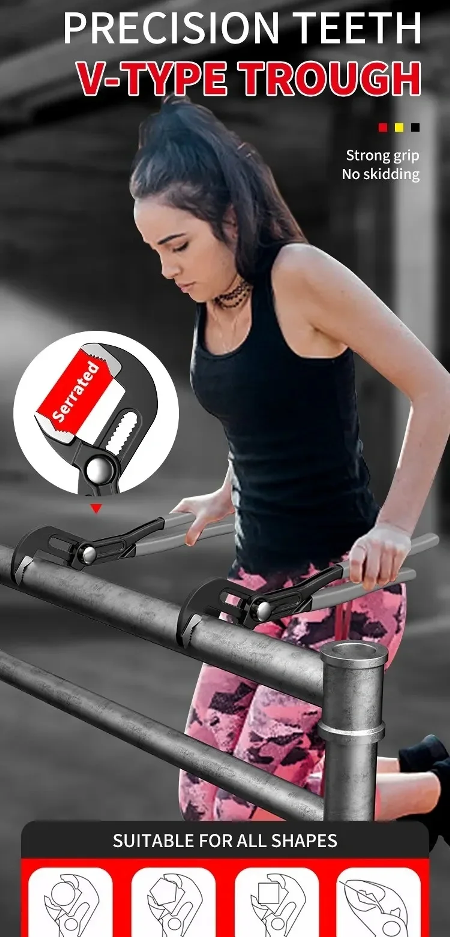 Quick-Release Water Pump Pliers | Adjustable V-Jaw Plumbing Wrench 20