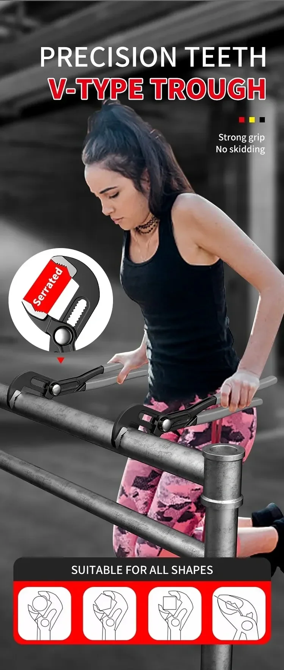 Quick-Release Water Pump Pliers | Adjustable V-Jaw Plumbing Wrench 20