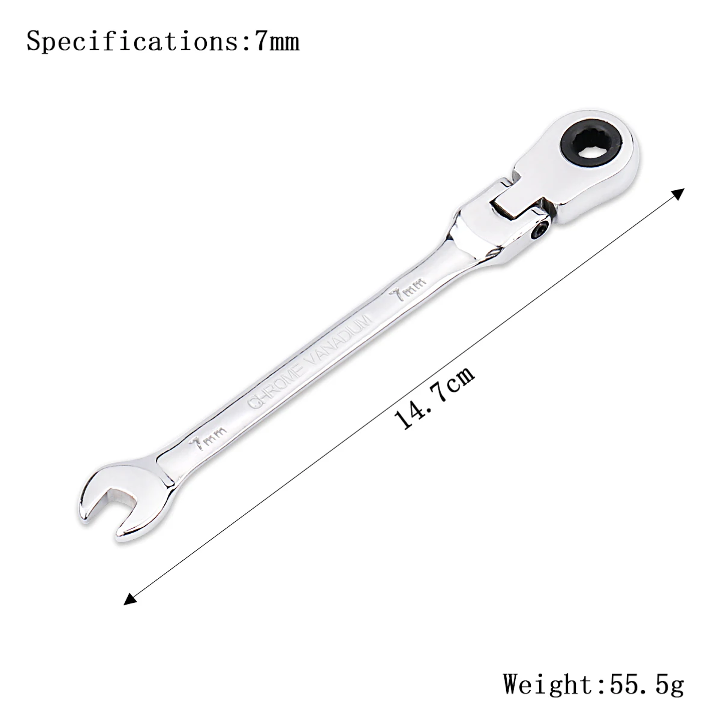 72-Tooth Flexible Head Ratchet Wrench | Professional Mirror Finish Spanner 23