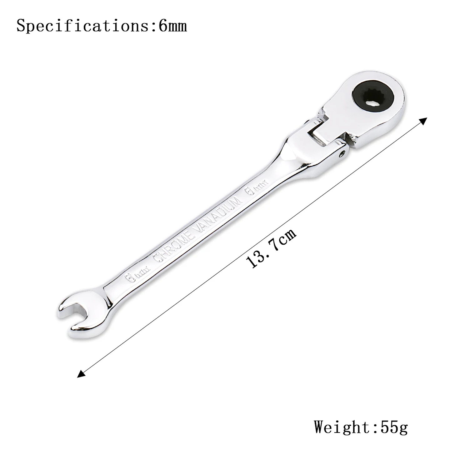 72-Tooth Flexible Head Ratchet Wrench | Professional Mirror Finish Spanner 24