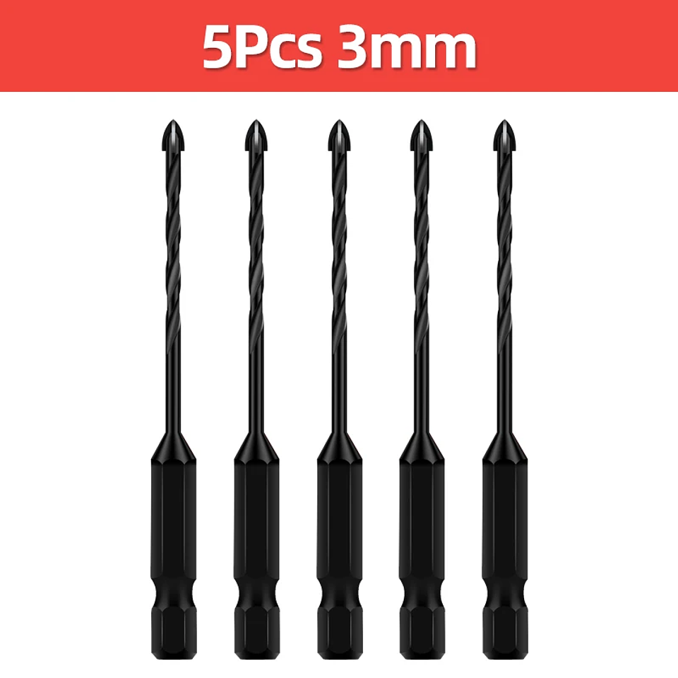 Hex Drill Bit Set for Tile, Glass, and Concrete 18