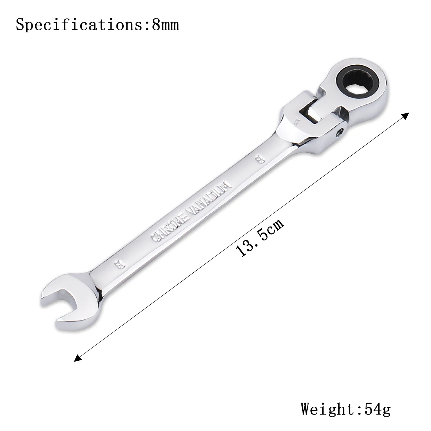 72-Tooth Flexible Head Ratchet Wrench | Professional Mirror Finish Spanner 26