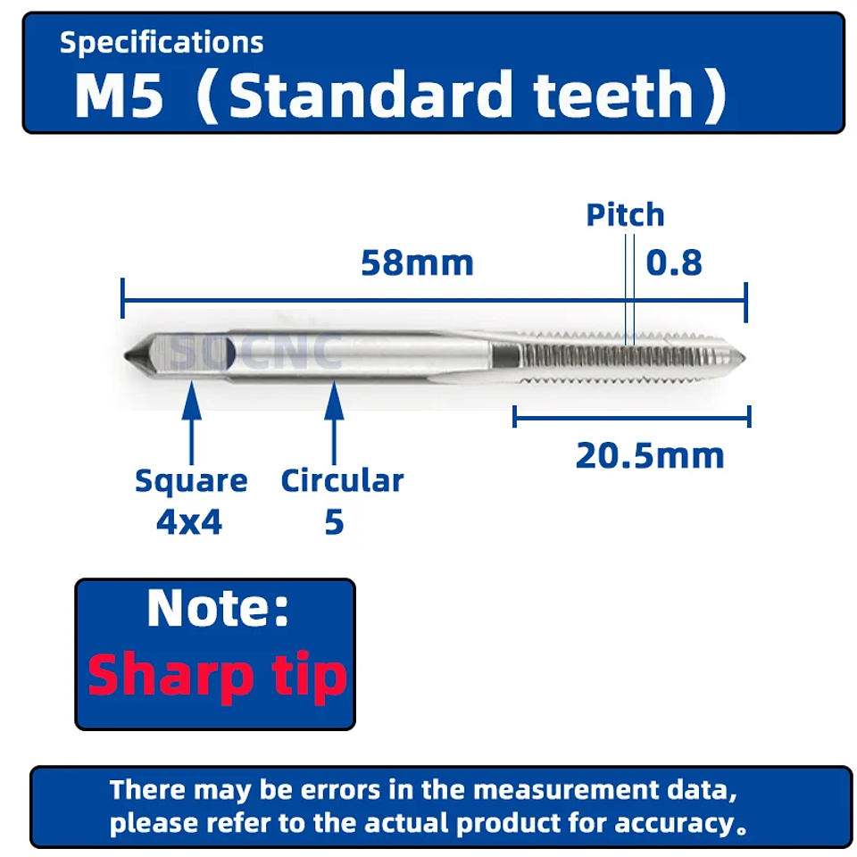 Right Hand Machine Plug Tap | High-Speed HSS Metric Screw Thread Tool 19