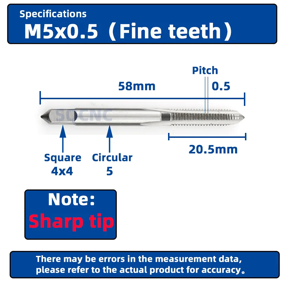 Right Hand Machine Plug Tap | High-Speed HSS Metric Screw Thread Tool 20