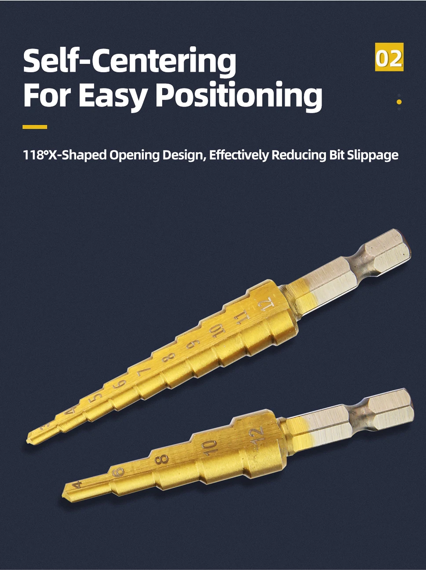 HSS Titanium Step Drill Bit Set for Metal and Wood 23