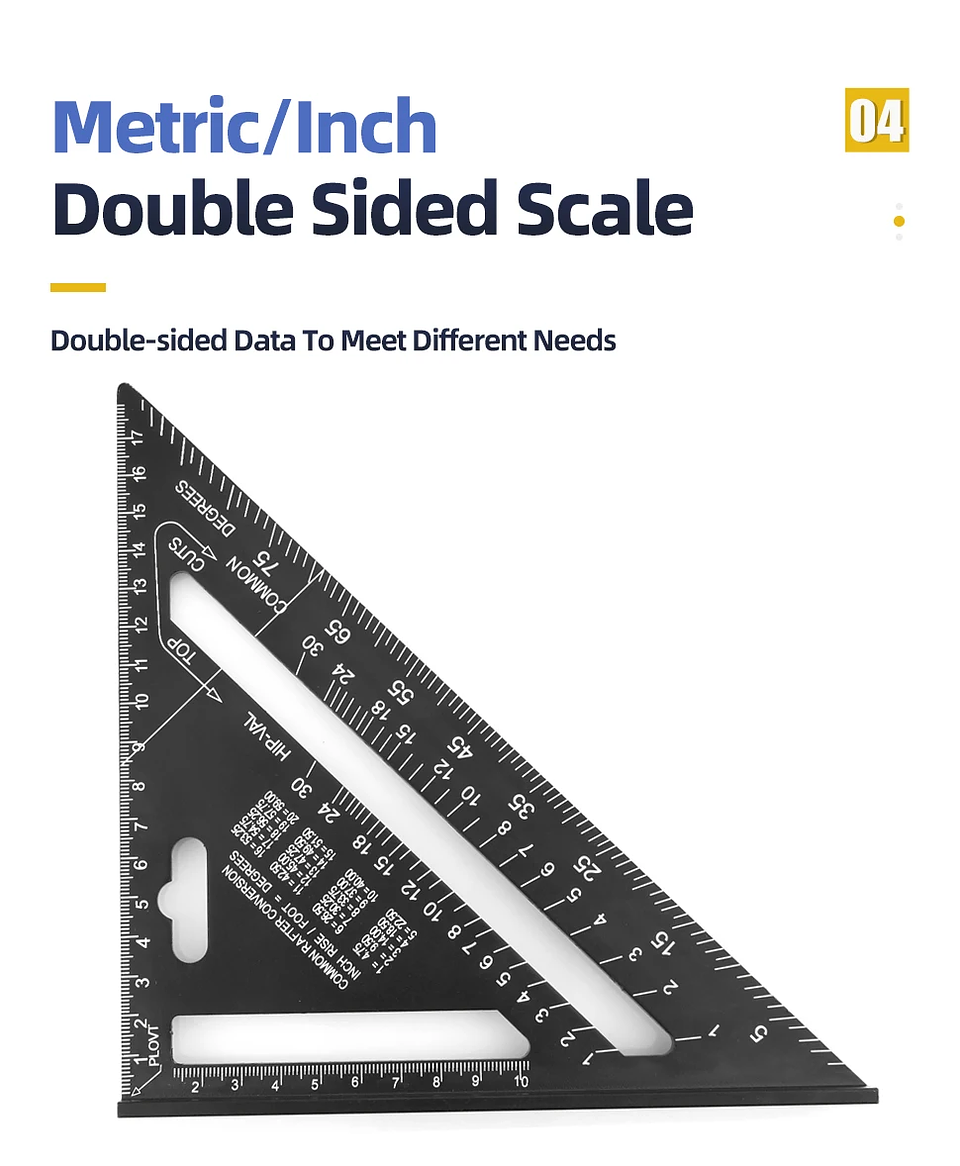 7-Inch Aluminium Alloy Triangle Ruler | Professional Woodworking Square Tool 17