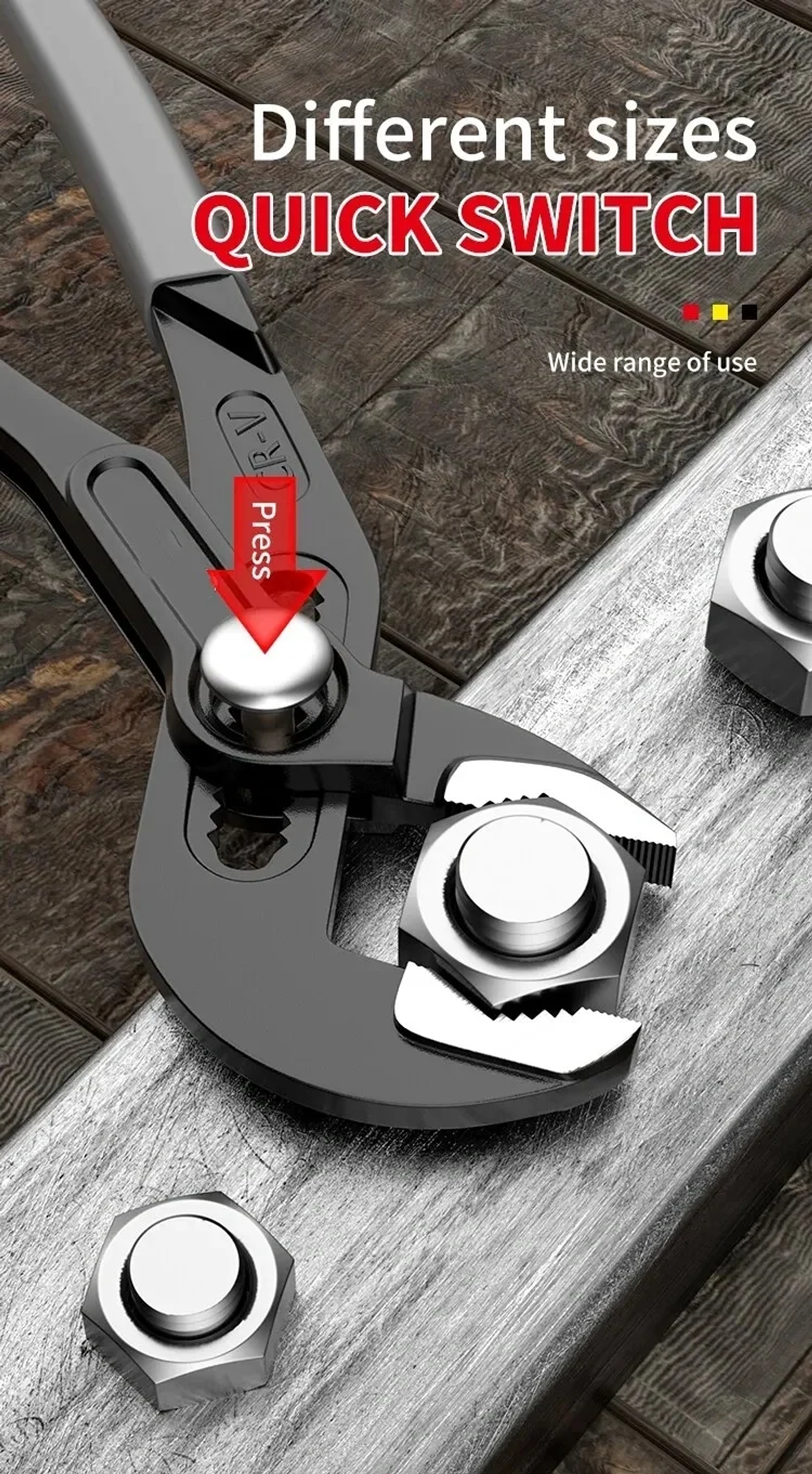 Quick-Release Water Pump Pliers | Adjustable V-Jaw Plumbing Wrench 24