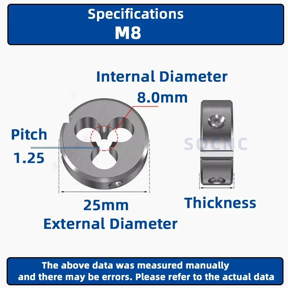 ExactBit Right Hand Metric Thread Die | High-Strength M1-M16 Metal Thread Tool 26