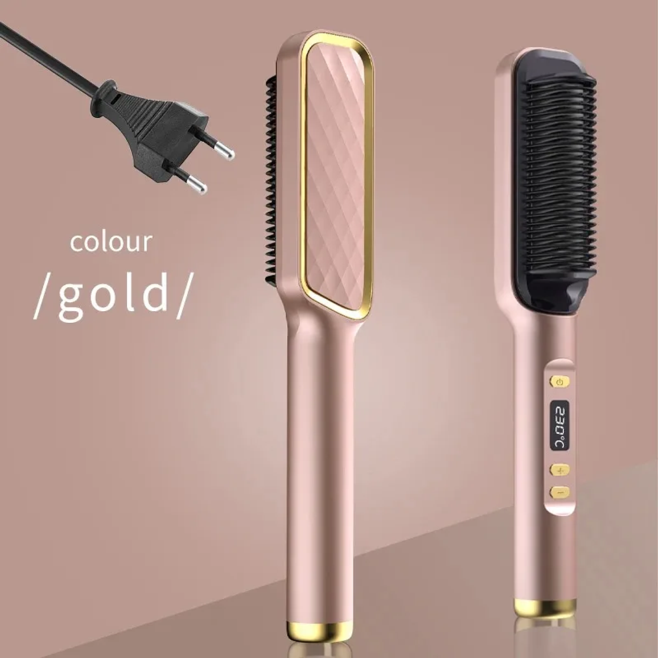 Negative Ion Hair Straightening Brush | Anti-Scalding Electric Hot Comb with PTC Heating 12