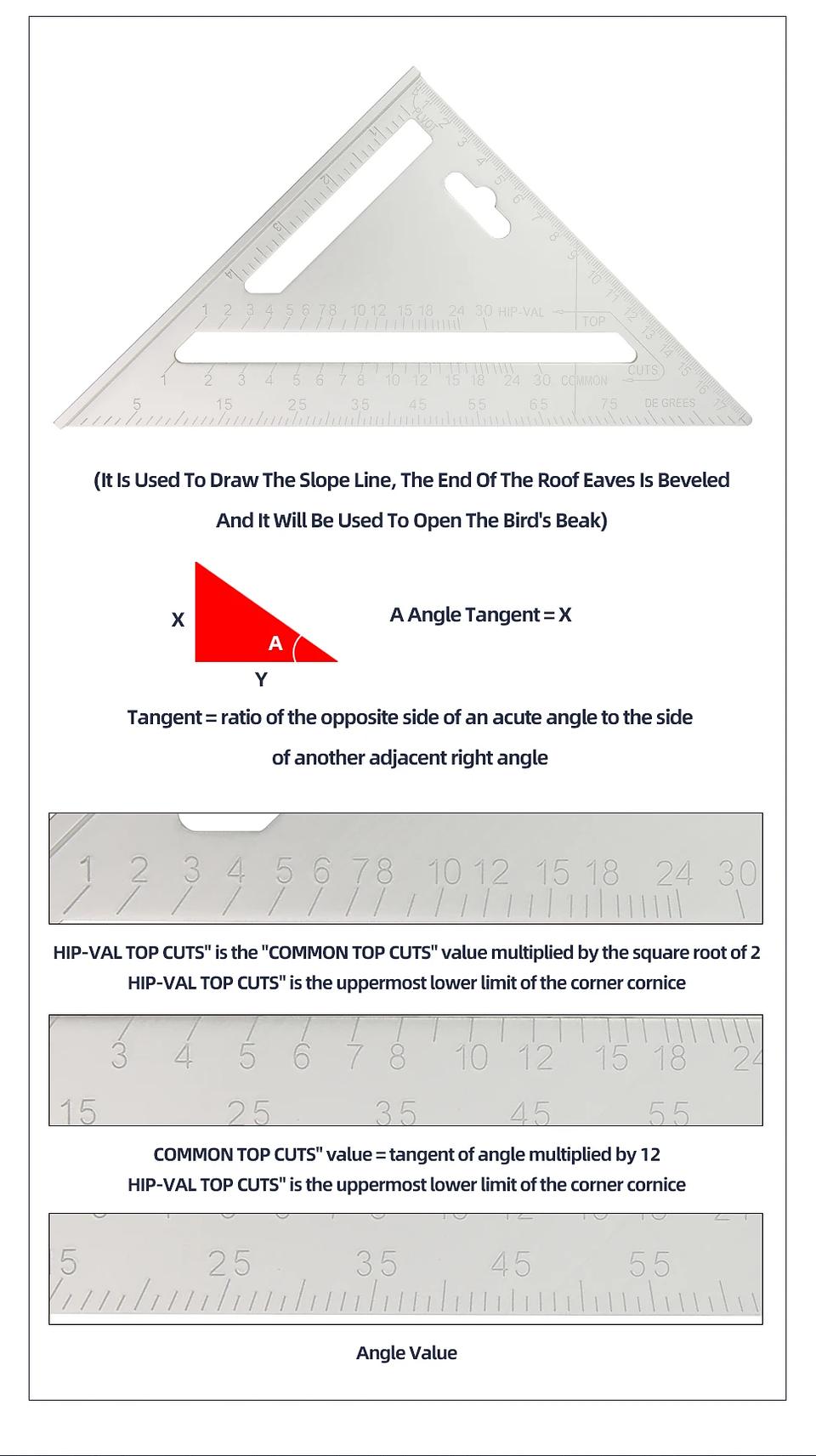 7-Inch Aluminium Alloy Triangle Ruler | Professional Woodworking Square Tool 20